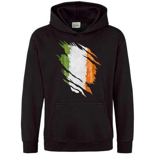 Ireland badge kids hoodie torn - kids,